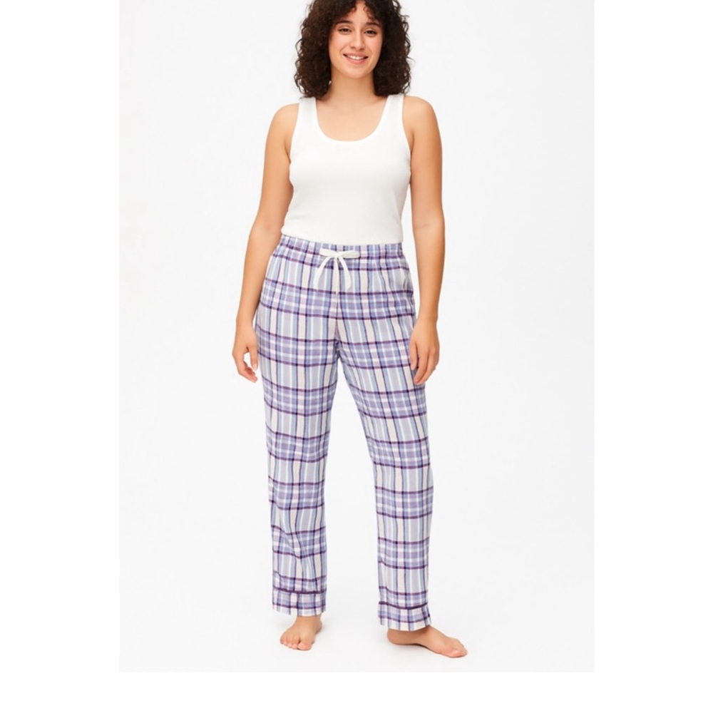 J. Crew Purple and White Plaid Pajama Pants
